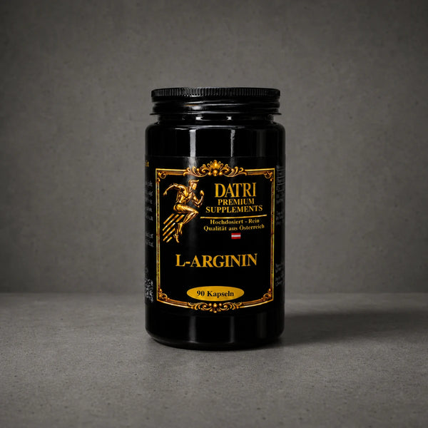 DATRI L-Arginin Kapseln im Miron-Violettglas – Vorderseite