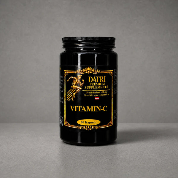 DATRI Vitamin C Kapseln im Miron-Violettglas – Vorderseite