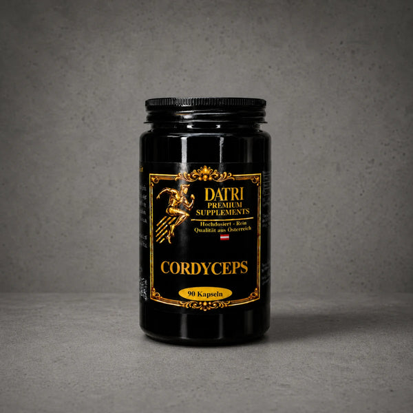 DATRI Cordiceps Cordyceps Extrakt im Miron-Violettglas – Vorderseite