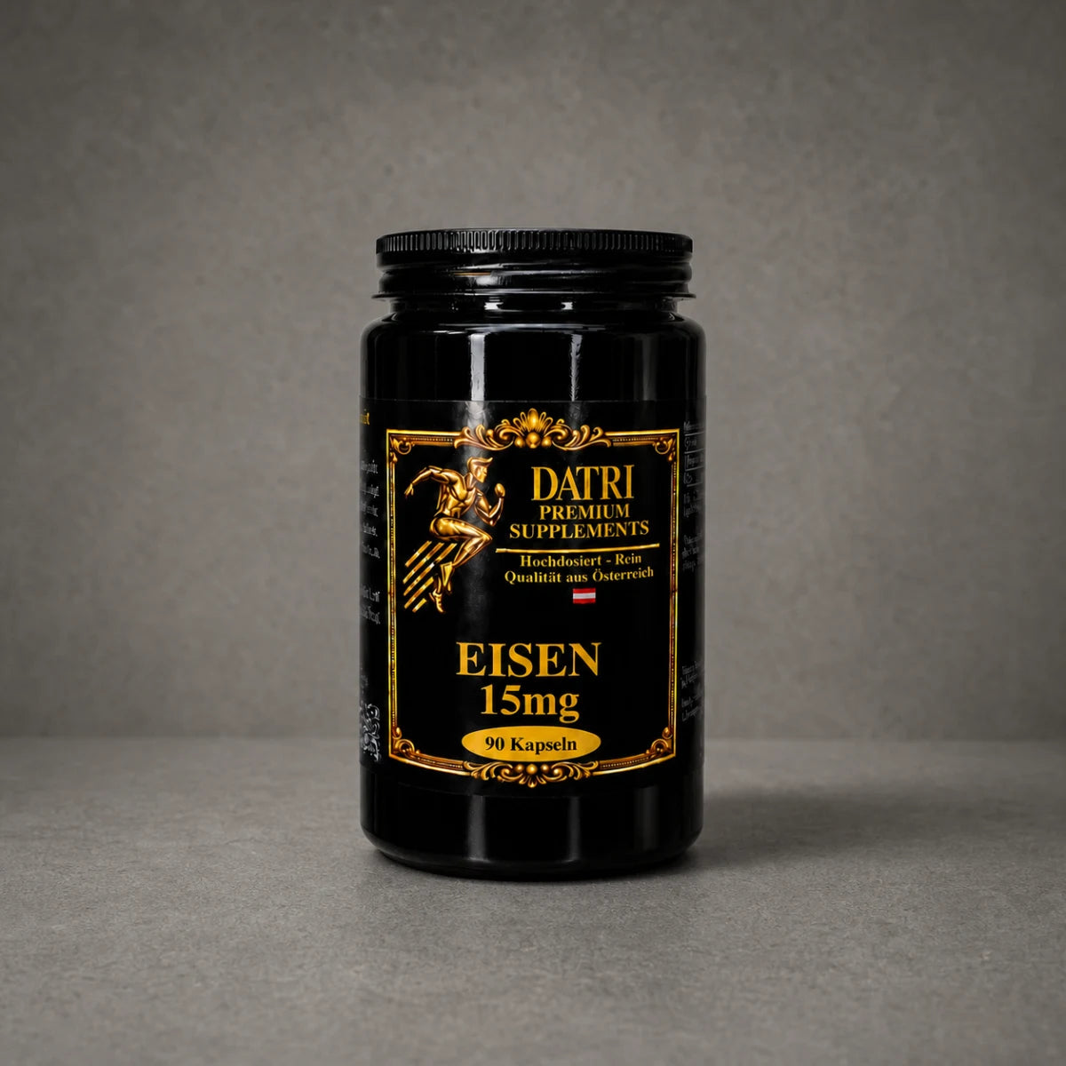 DATRI Eisen 15 mg mit Vitamin C im Miron-Violettglas – Vorderseite