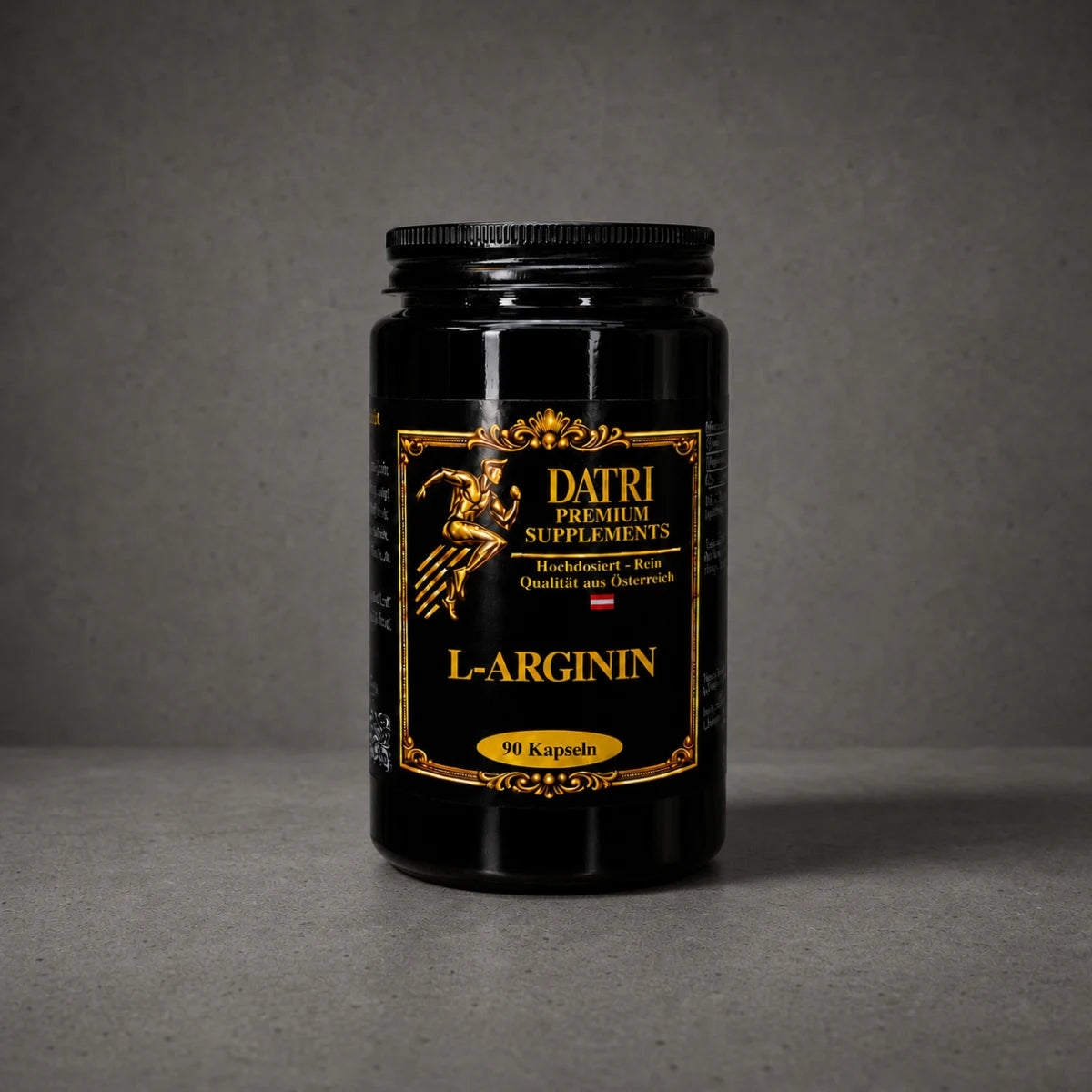 DATRI L-Arginin Kapseln im Miron-Violettglas – Vorderseite