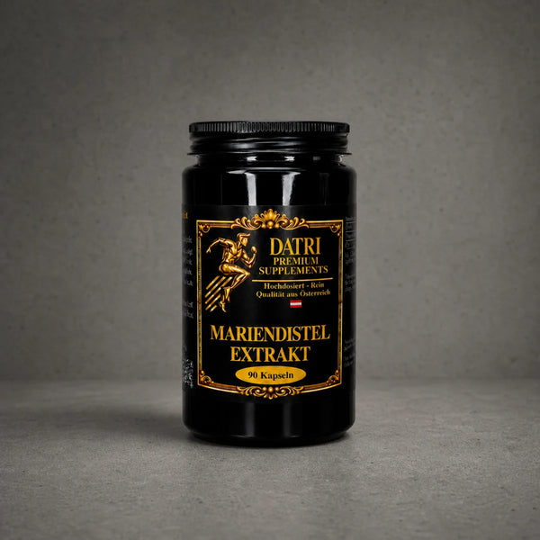 DATRI Mariendistel Extrakt im Miron-Violettglas – Vorderseite