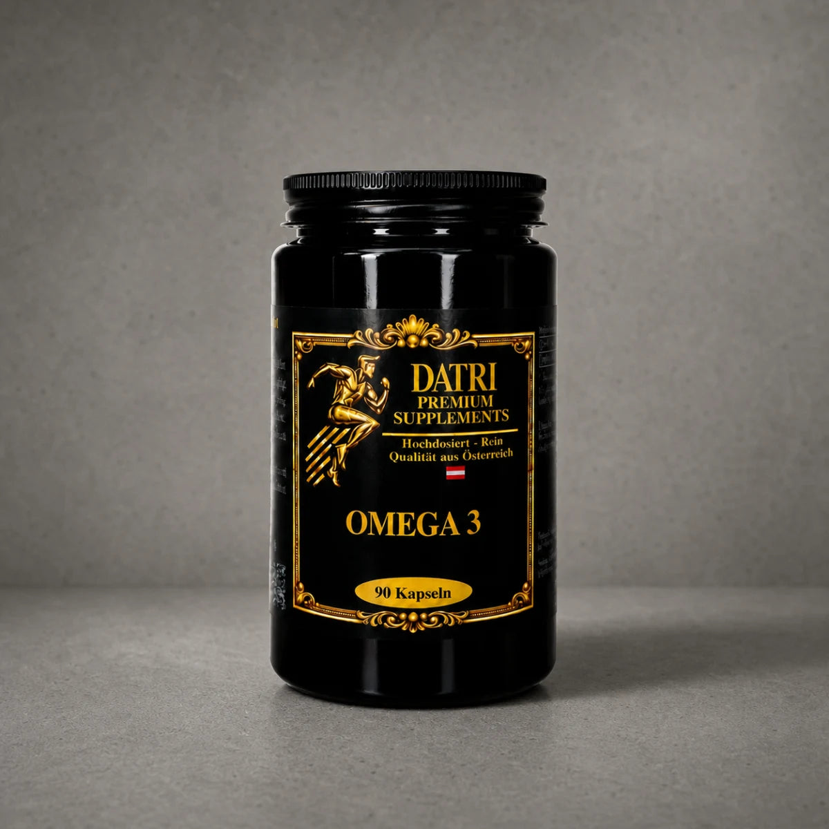 DATRI veganes Omega-3 aus Algen im Miron-Violettglas – Vorderseite