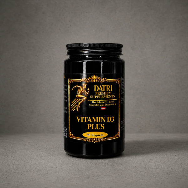 DATRI Vitamin D3 Plus im Miron-Violettglas – Vorderseite